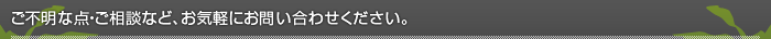 ご不明な点・ご相談など、お気軽にお問い合わせください。